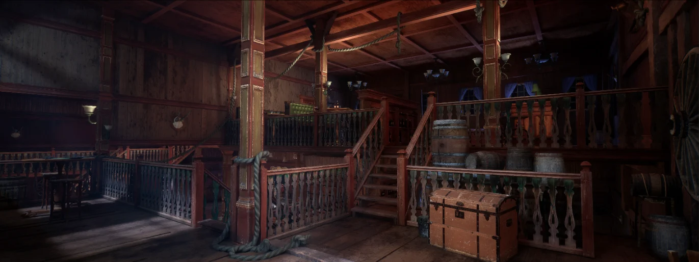 酒馆二楼楼梯小堆放处