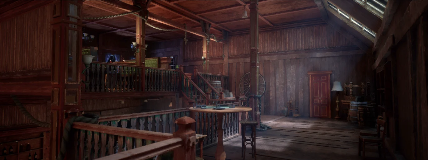 酒馆二楼楼梯走廊