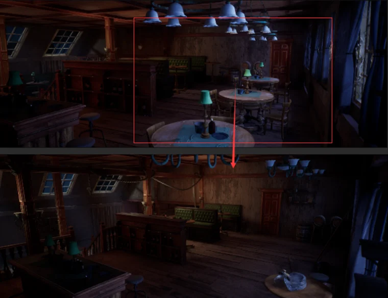 做减法前后的整体空间对比