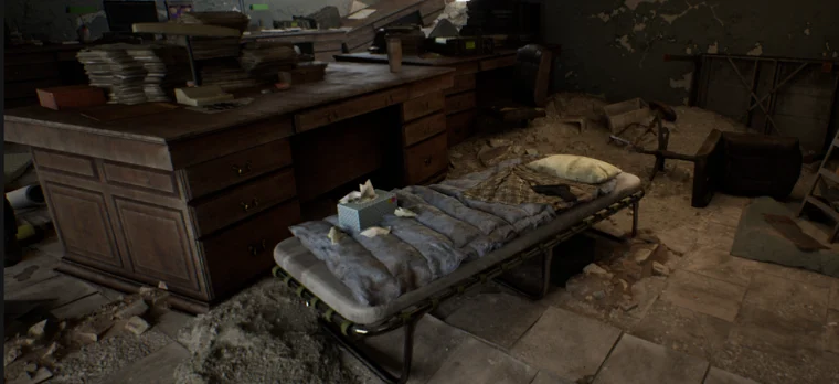 叙事细节：行军床与生活痕迹